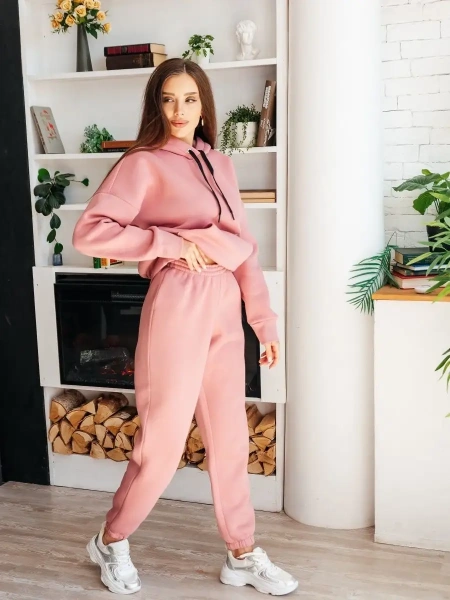 Спортивный костюм с начесом оверсайз кроя зимний