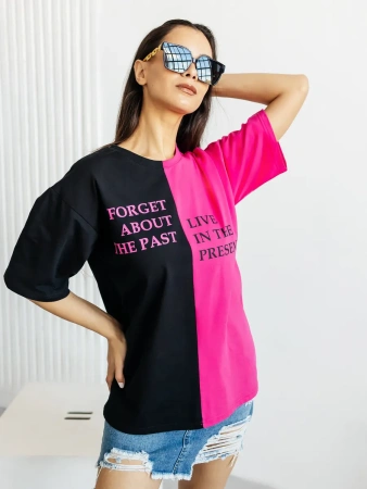 Футболка с принтом оверсайз больших размеров ФК531