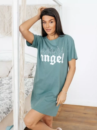 Хлопковая ночная сорочка с надписью