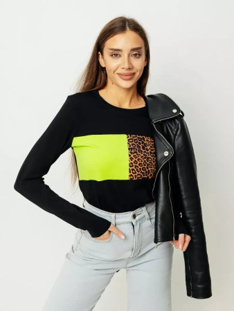 Лонгслив женский облегающий с принтом дк573