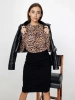 Лонгслив леопардовый женский облегающий с принтом дк571