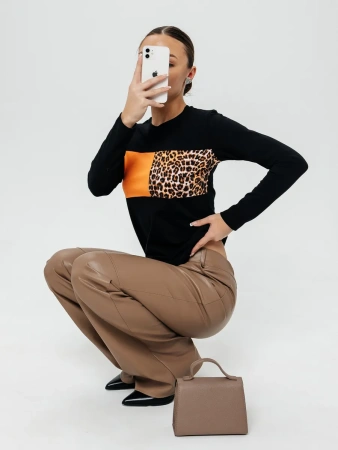 Лонгслив женский облегающий с принтом дк573