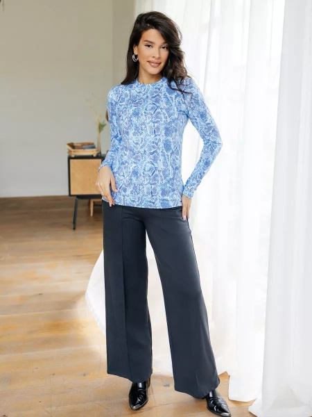 Лонгслив женский больших размеров облегающий с принтом дк571