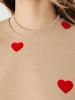 Свитшот женский с сердечками больших размеров ДФ580