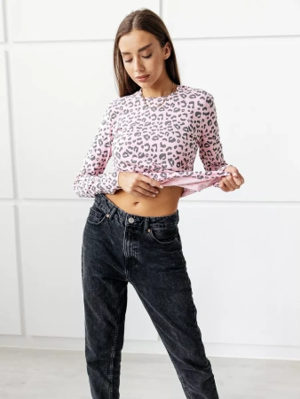 Лонгслив розовый женский с длинным рукавом дк571