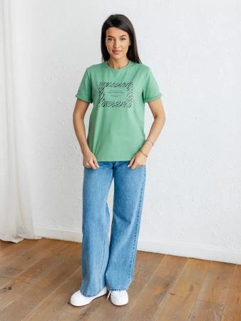 Футболка базовая хлопок с принтом больших размеров