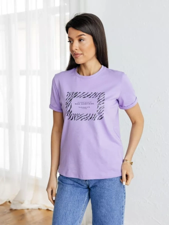 Футболка базовая хлопок с принтом больших размеров