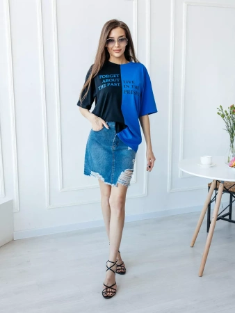 Футболка с принтом больших размеров спортивная ФК531