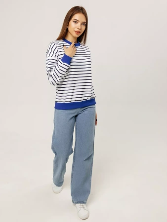 Кофта в полоску нарядная больших размеров джемпер