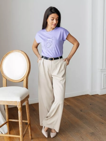 Футболка большого размера с принтом свободная нарядная