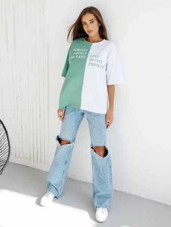 Футболка с принтом оверсайз больших размеров ФК531