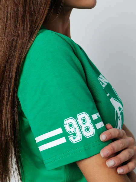 Футболка хлопок с принтом летняя больших размеров