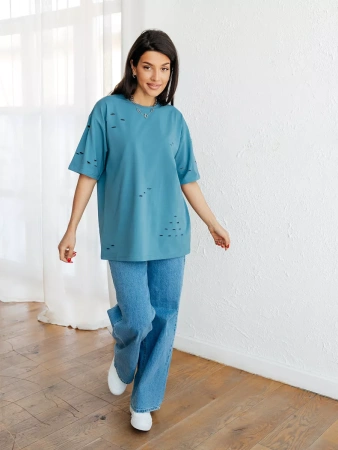 Футболка оверсайз большого размера с дырками