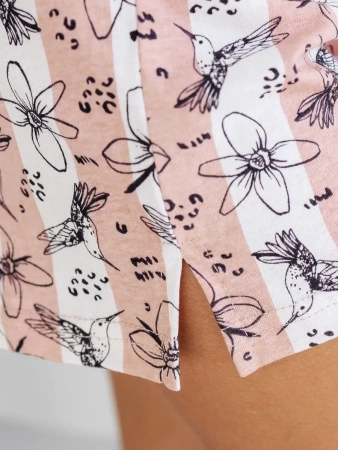 Пижама женская с шортами и футболкой оверсайз хлопок