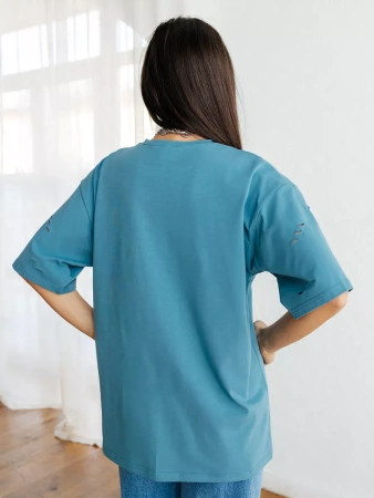 Футболка оверсайз большого размера с дырками