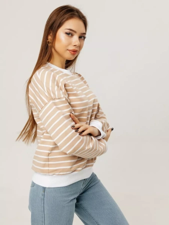 Кофта в полоску нарядная больших размеров джемпер