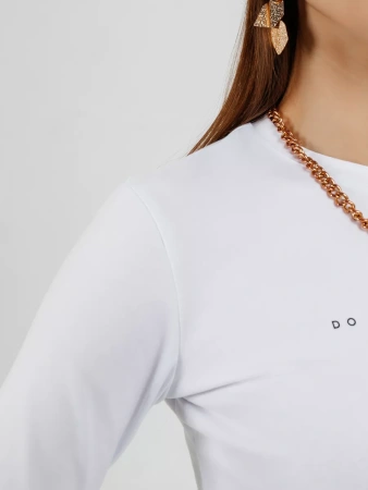 Лонгслив женский облегающий с принтом нарядный ДК589