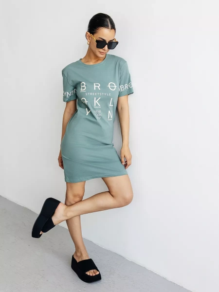 Туника домашняя больших размеров с принтом