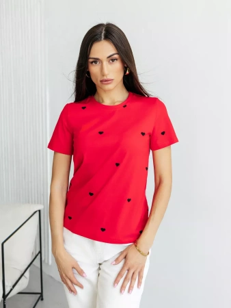 Футболка женская с принтом хлопок больших размеров ФК561