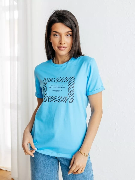 Футболка базовая хлопок с принтом больших размеров