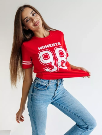 Футболка с принтом цифры больших размеров