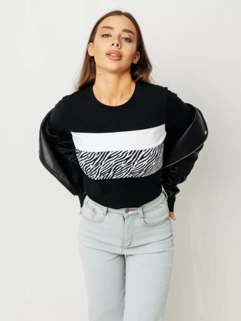 Лонгслив женский облегающий с принтом дк573