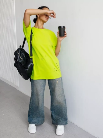 Футболка оверсайз большого размера с дырками