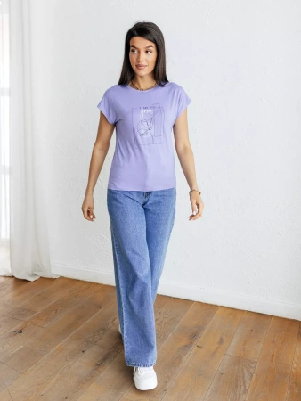 Футболка большого размера с принтом свободная нарядная