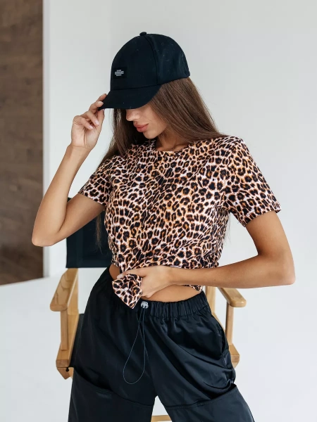 Футболка прямая с принтом хлопок больших размеров ФК561