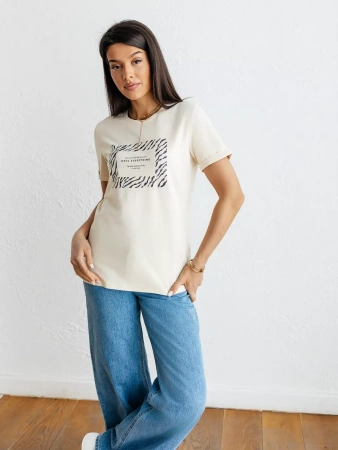 Футболка базовая хлопок с принтом больших размеров