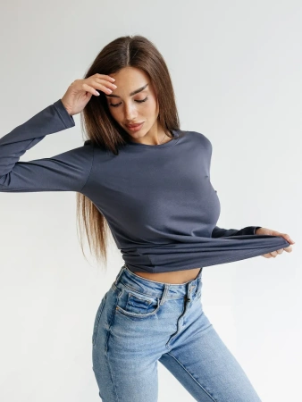 Лонгслив женский облегающий кофта больших размеров дк540