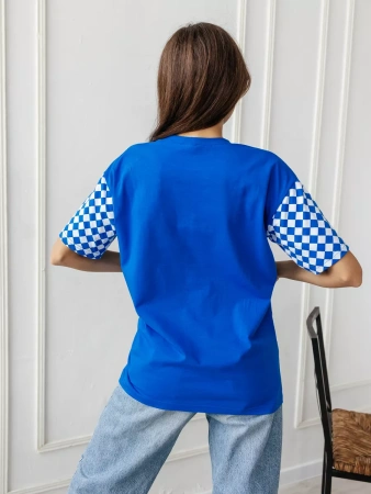 Футболка оверсайз с принтом длинная