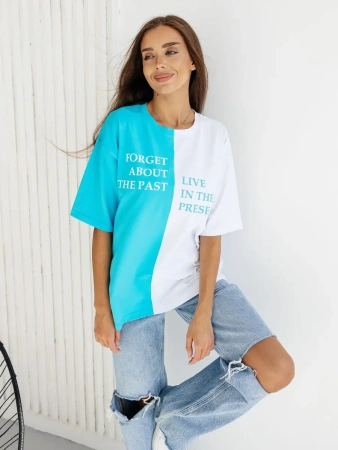 Футболка с принтом оверсайз больших размеров