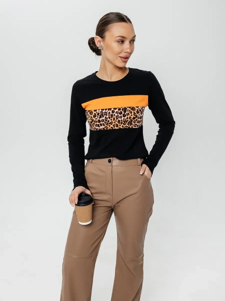 Лонгслив женский облегающий с принтом дк573