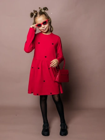 Платье для девочки с длинным рукавом яркое нарядное