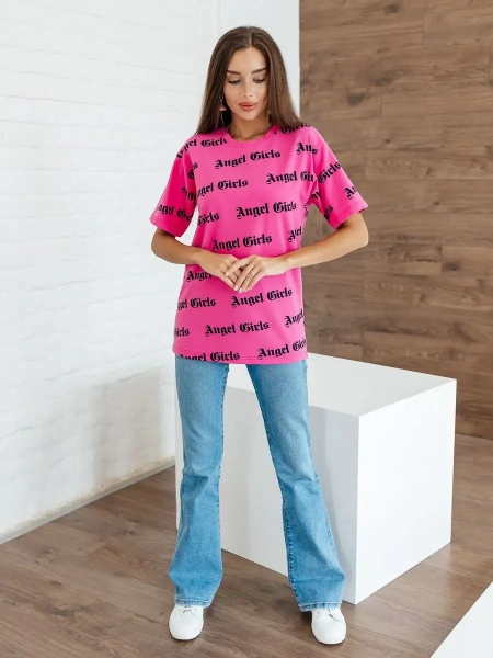 Футболка оверсайз с принтом большого размера