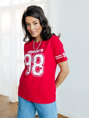 Футболка с принтом цифры больших размеров