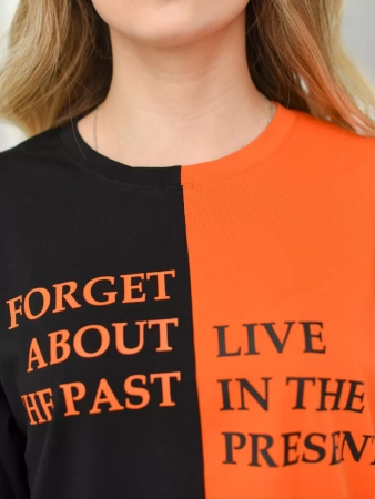 Футболка с принтом оверсайз больших размеров ФК531