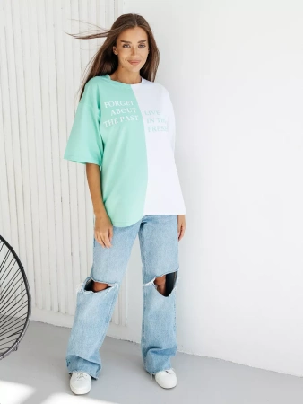 Футболка с принтом оверсайз больших размеров