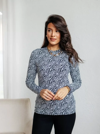 Лонгслив зебра женский облегающий с принтом дк571