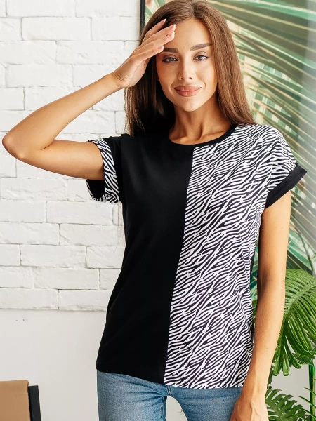 Футболка нарядная с принтом больших размеров хлопок