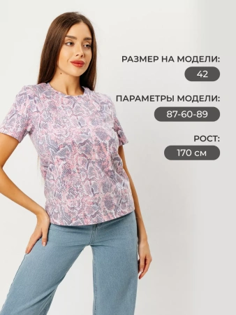 Футболка прямая с принтом хлопок больших размеров ФК561