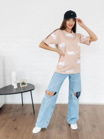 Футболка оверсайз с принтом большого размера