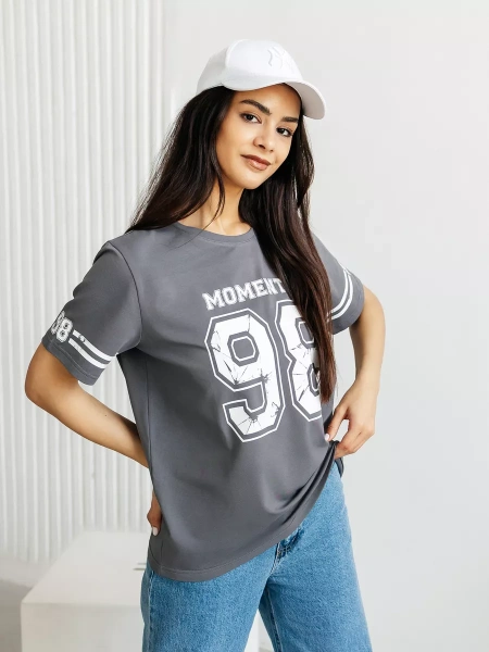 Футболка хлопок с принтом новогодняя больших размеров