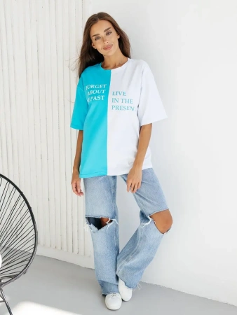 Футболка с принтом оверсайз больших размеров