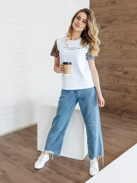 Футболка хлопок с принтом новогодняя больших размеров