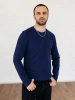 Лонгслив синий свитшот футболка с длинным рукавом
