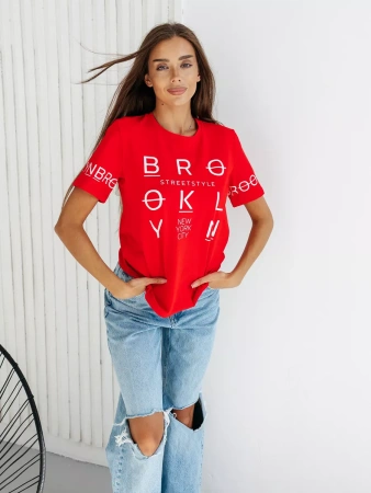 Футболка хлопок с принтом летняя больших размеров ФК562