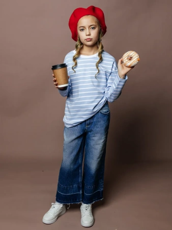 Свитшот для девочки нарядная тельняшка на весну