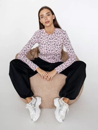 Лонгслив розовый женский с длинным рукавом дк571